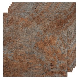 VallisCo 30-Pack Peel and Stick Vinyl Floor Tiles, 12"x12" Self-Adhesive Waterproof Peel and Stick Flooring Planks DIY for Bathroom, Kitchen, Living Room, Cover 30 Sq. Ft Red Brown