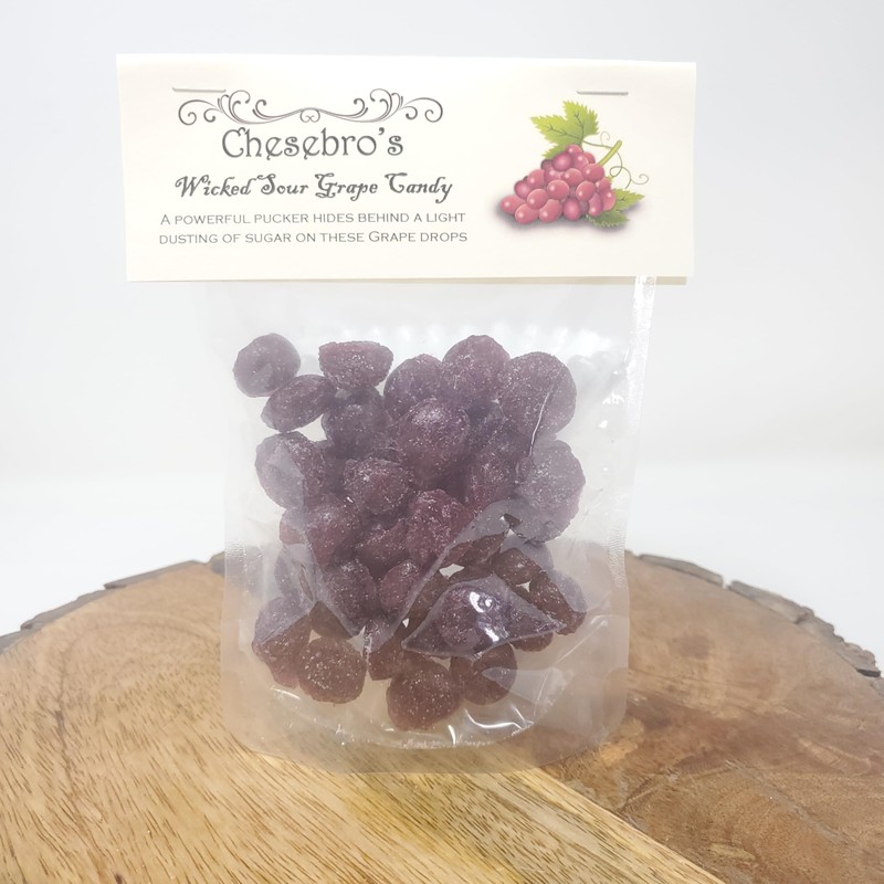 Wicked Sour Grape Hard Candy Drops 3 PACK of 4.5