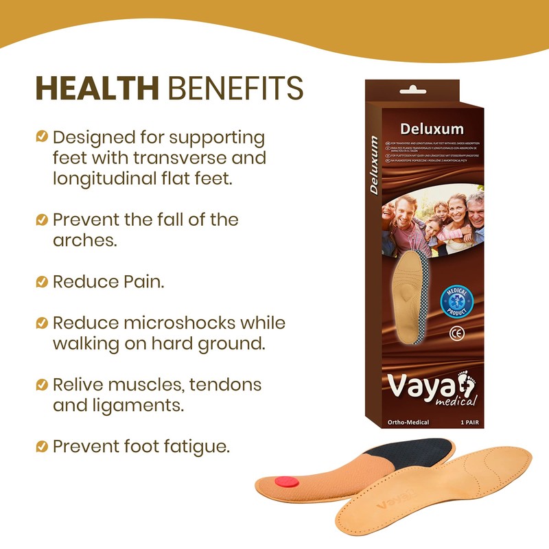 Vaya Deluxum Orthopaedic Insoles Supination for Transverse and Longitudinal Flat