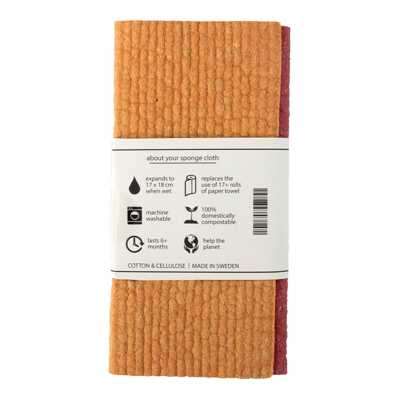 Retro Kitchen Organic Dyed Compostable Sponge Cloth Set - Autumn,