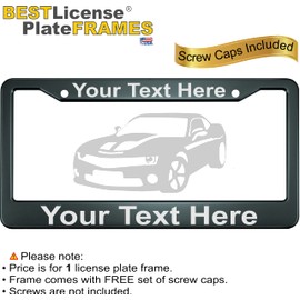 New Special Edition Custom Laser Etched Anodized Aluminum Standard Size - CAR/Automobile License Plate Frame with Free caps - Gray (Qty: 1 Frame)