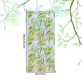 Bloss Stained Window Privacy Film,Rainbow Decorative Window Film,Stained Glass Covering Films,Sun Blocking & UV Protection Static Cling,Non-Adhesive & Removable,17.5x39.4Inch