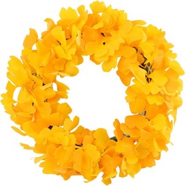 Ginkgo Leaves Wreath Artificial Wreath Autumn Wreath Fall Wreath Festival Wreath Simulation Floral Wreath for Wedding Holiday Front Door Decor Housewarming Gift