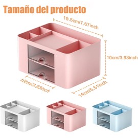 Wzenclave Organizador de escritorio wzenkey de oficina con 2 cajones sacapuntas de escritorio multifuncionales papelería terminada suministros de oficina artículos de arte para el hogar escolar