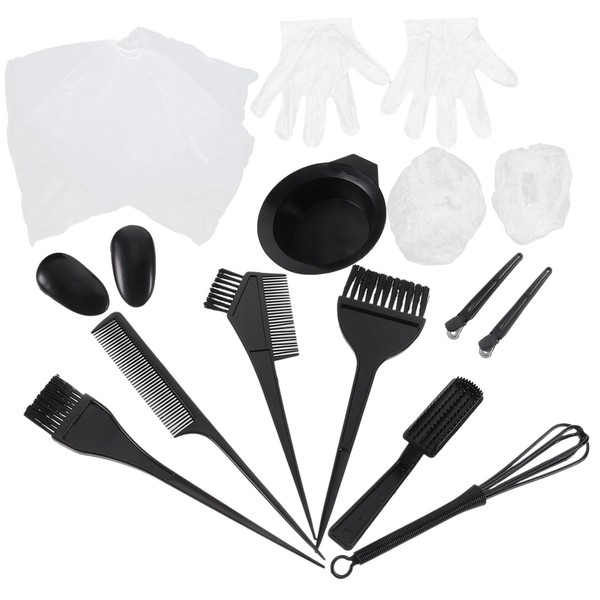 Outanaya 1set Hair Coloring Kit Hair Dye Bowls Brushes Ear