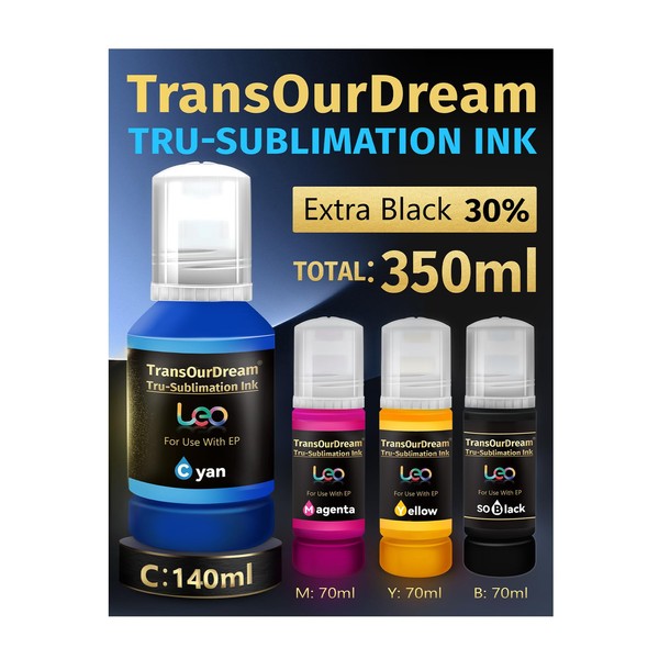 TransOurDream Tru-Sublimation Ink Auto Refilled for Epson Eco Tank Inkjet