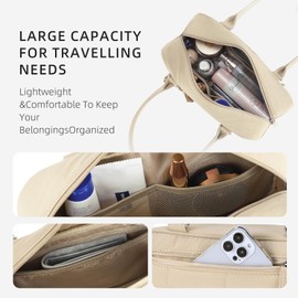 WESTBRONCO Puffer Shoulder Bag for Women Quilted Handbags, Puffy Cosmetic Makeup Bag Organizer with Cute Ornament