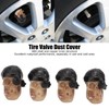 4PCS/Set Tire Valve Cap Skull Shape with Rubber Ring for