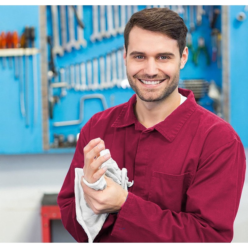 SIMPLI-MAGIC Cotton Shop Towels 14"x12" (145 Pack) – Reusable Cleaning