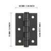 Primes DIY 4-Inch Black Ball Bearing Hinges – Heavy-Duty Steel