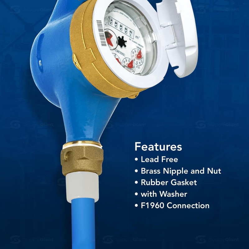 Pex-A 3/4" Pex x 1" FIP Water Meter Coupling Pex-A,