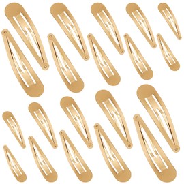 WILLBOND 40 Piece Barrettes Women Snap Hair Clips Women Large Metal Snap Nonslip Hair Clip Accessories, 3.5 Inch, 3.1 Inch, 2.8 Inch, 2.4 Inch, 2 Inch(Golden)