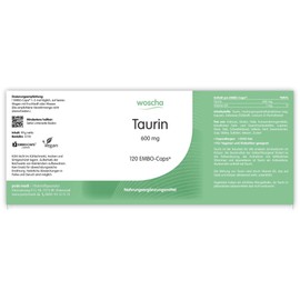 woscha Taurine 600 mg 120 Embo-CAPS® (99g) (Vegan)
