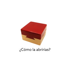 LINOA ART Rompecabezas de Madera Caja Imposible Dovetail | Puzzle Juguete Educativo para Niños y Adultos | Juguete de Lógica y Habilidad Mental | Caja Cola de Milano (Rojo)