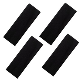 7cm Wide Headbands, Plain Stretchy Hairbands for Women & Men, Headband Bandeau for Gym, Exercise, Yoga, Running, Workouts, Soft Breathable Sweat-Wicking Sports Headbands for Daily Use (BK, 4 Pack)