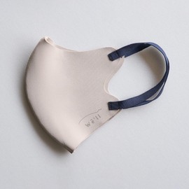 We'll [Made in Japan/Bicolor / Easy to Breathe/XS Available] BICOLOR Comfit MASK Single Wire (1 Piece) (5 Colors / 4 Sizes) All Seasons, Small Face, Pollen, Washable, Made in Japan (S, BEIGE-NAVY)