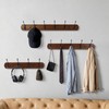 Yundoza Coat Hooks Wall Mount, Wood Bamboo Wall Coat Rack