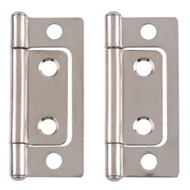 2" x 11/16" Non-Mortise Nickel Chrome Plated Hinge - Antique Cabinet, Cupboard and Other Furniture Doors Hardware | H14-H529ANP (1)