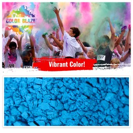 Color Blaze Holi Colored Powder - 25 lbs of Blue Powdered Color - for Fun Runs, Color Toss, Rangoli, Powder War, Backyard Party & Festivals - Pack of 1 Big Bag - 25 Pounds in Bulk - Blue