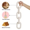 HMASYO White Wood Chain Link Decor, 5-Link Wooden Decorative Chain