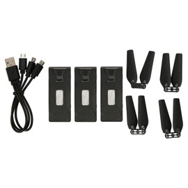 3PCS 3.7V 1800mAh Drone Battery Plug and Play RC UAV Battery with Propeller Blades for E88 E88PRO E525 E99 E99PRO P1 K3 S1