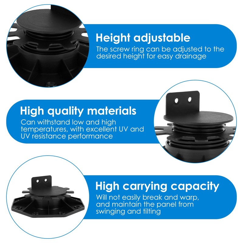 5PCS Decking Support Decking Pedestal Riser Bearing Support 30-60mm Height