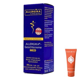 Allergika Gesichtscreme MED 1x 50 ml I Zur Behandlung von Gesichtsekzemen I Rötung, Schuppung, Hauttrockenheit, Neurodermitis I Juckreiz I sensible Haut I Spar-Set plus Pharma Perle give-away
