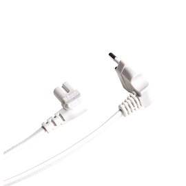 as - Schwabe 70882 Power Cable 3 m Type C7 Angled Socket, Connection Cable DIN60320, Small Appliance Cable H03VVH2-F 2 x 0.75 with Euro Angled Plug, Small Device Supply Cable 230 V/2.5 A, IP20, White