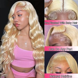 ONICE 613 Lace Front Wig Human Hair Blonde 13x4 Body Wave Lace Front Wigs Human Hair Pre Plucked 150 Density Glueless Hd Lace Frontal Human Hair Wigs For Black Women (24 Inch)