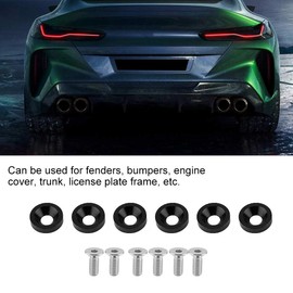 Screw Duokon 6pcs M8 License Plate Frame Mudguard Bumper Engine Cover Washer / Screw Set for Car/Motorcycle (8 mm) (Black)