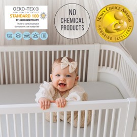 Bisoo Fitted Sheet 70 x 160 - 2-in-1 Bed Sheet Mattress Protector 70 x 160 cm Waterproof for Cot and Junior Bed Made of 100% Cotton Jersey Oeko-Tex Certificate - Set of 2 Grey 160 x 70 cm