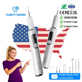 Smart Home Teeth Whitening Kit Sonic Dental Calculus Tartar Remover Plaque Scaler Smart Ultrasonic Tooth Cleanercolor: White