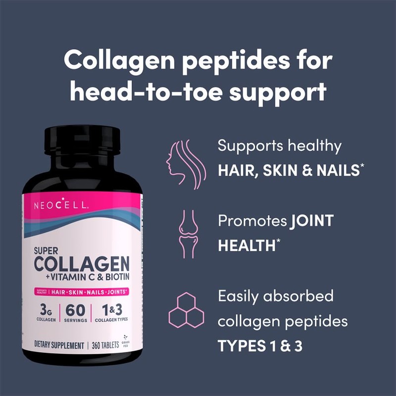 Super Collagen Super Collagen + C Supplement Tablet (360Count), 360Count