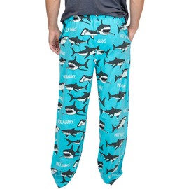 Lazy One Funny Ocean Pajama Pants For Men, Men's Separate Bottoms, Lounge Pants (Wide Awake Shark, XX-Large)