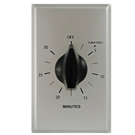 MarkTime 93302 Commercial Grade in-Wall Timer, 30 Minutes, Brushed Aluminum