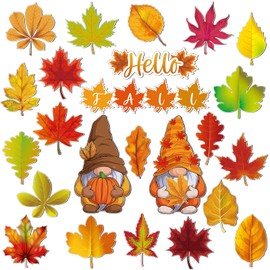 Umigy 25 Pcs Fall Magnets for Refrigerator Thanksgiving Fridge Magnet Decoration Hello Fall Garage Door Magnets Maple Leaf Gnome Magnet Decoration for Locker Fridge Car Mailbox Cabinets Home Decor