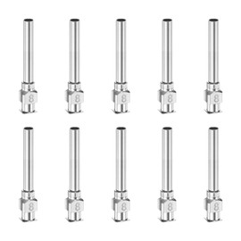 HARFINGTON 10pcs 8Gauge Stainless Steel Dispensing Needles, 1" All Metal Glue Needle Tube Blunt Tips Luer Lock for Thick Liquids, Ink, Glue, Lab Use