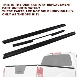 G-PLUS 3PCS Bed Rail Caps Kit Compatible with Nissan Frontier King 2005 2006 2007 2008 2009 2010 2011 2012 2013 2014 Black Smooth Finish Rear Tailgate Cap Moulding Cover