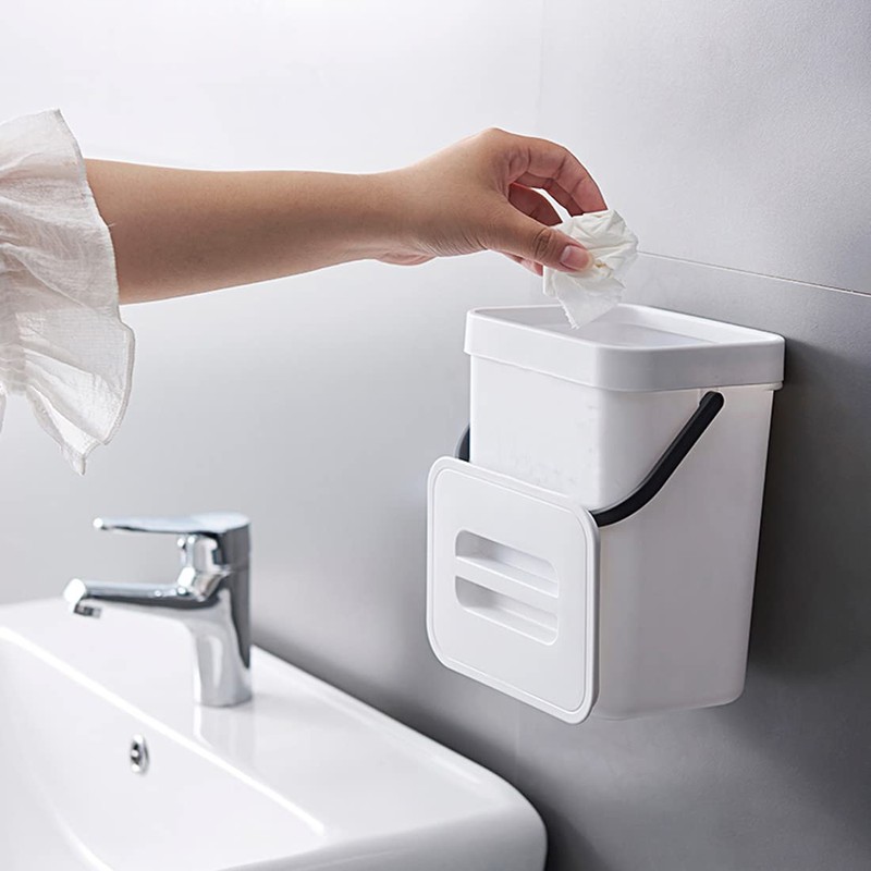 Spesh 2 Pcs (3L+5L) Food Waste Bins Hanging Trash Cans