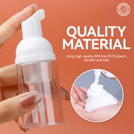 HNYYZL 24-Pack 1oz/30ml Refillable Foam Pump Bottles – Travel-Size Portable Foaming Dispensers for Hand Sanitizer, Soap, Lotion, & Shampoo (Clear Plastic)