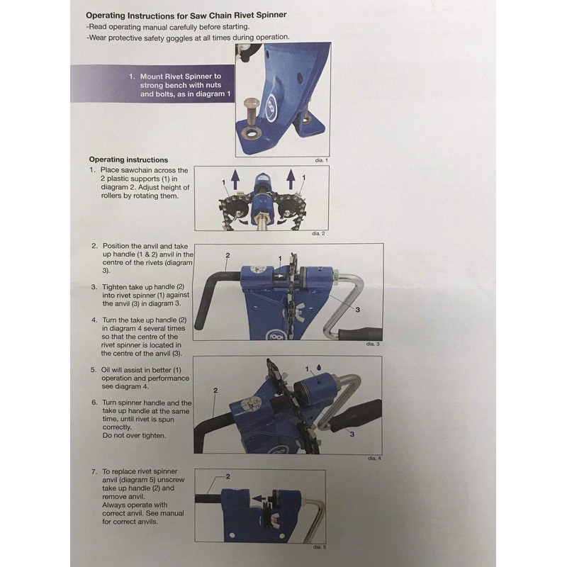 Archer Chainsaw Saw Chain Spinner Repair Tool Professional Bench Mounted
