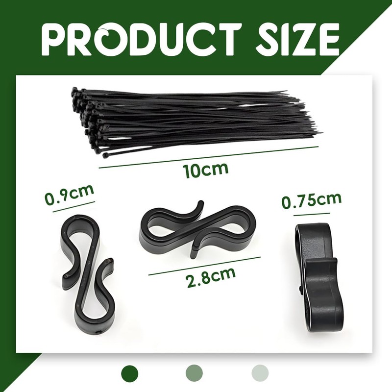 AUEFUDQ Pack of 80 Black Outdoor Gutter Hooks + 100