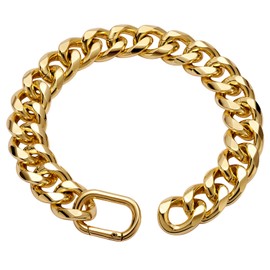 WOOFUU 19MM Thick Light Metal 18K Gold Plated Metal Dog Cuban Link Collar,Gold Dog Chain Collar for Large Dogs - 22 Inches Gold Dog Necklace Collar