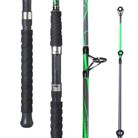 Sougayilang Spinning Rods, Strong Carbon&Glass Composite Fishing Pole with Stainless Steel Line Guides for Catfish- 7'0"- Green