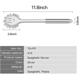 Pasta Fork, Pasta Spoon, Spaghetti Sever, Durable Stainless Steel Pasta Server, Spaghetti Spoon Server, Heat Resistant, 12 inch