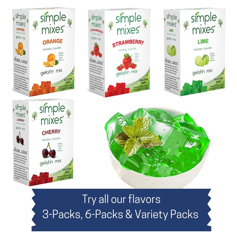 Simple Mixes Natural Gelatin Dessert, Lime, Healthy Snacks, Lactose, Fat