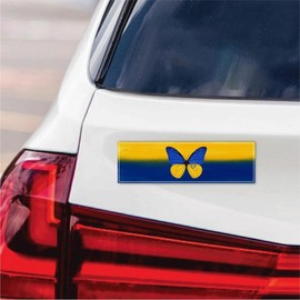 Stand with Ukraine Car Magnet - We Stand with Volodymyr Zelensky Vehicle Magnet, Support Ukraine Ukrainian Flag, VP15187-10" x 3"