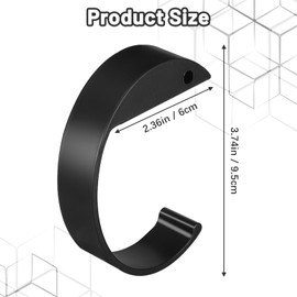 Qiuruoo 3PCS C-Shape Purse Hooks for Table, Made of High Strength Alloy Material,Bag Hanger Can Hook Various Heavy Duty Items, Suitable for Desks, Women, Handbags, Backpacks(Black)