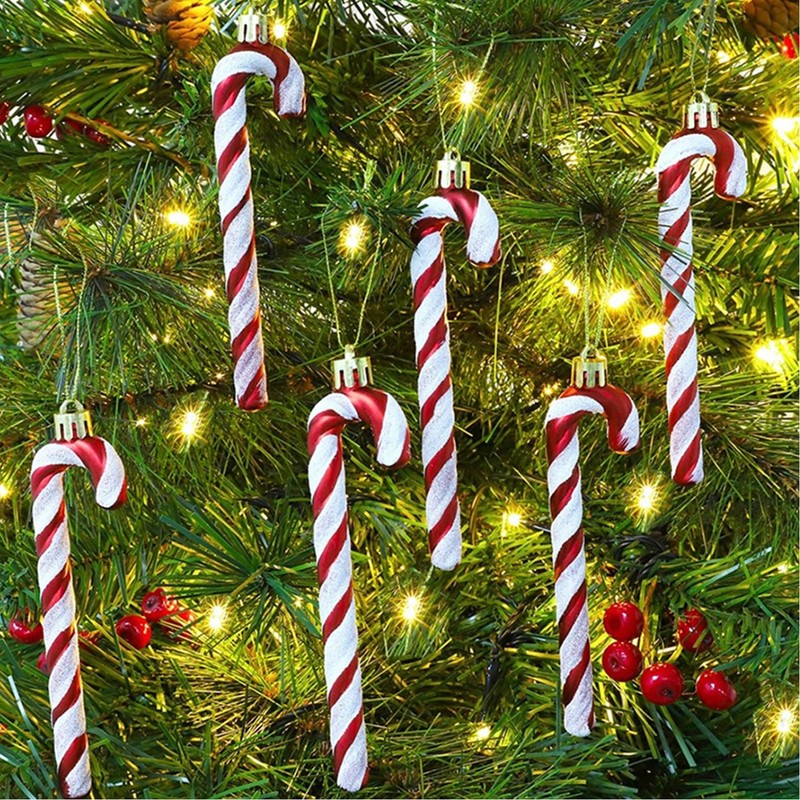 6 PCS Candy Cane Christmas Decorations,Christmas Candy Cane Decoration,Christmas Decorations,Candy