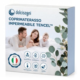 Dolcisogni Coprimaterasso Culla Next To Me 50x85 cm - Coprimaterasso Impermeabile in Fibra Naturale Tencel – Antiacaro e Ipoallergenico - Traspirante e Termoregolatore - Angoli elasticizzati